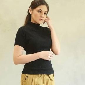 Terbaik.. TURTLENECK lengan pendek / Turtleneck pendek Wanita