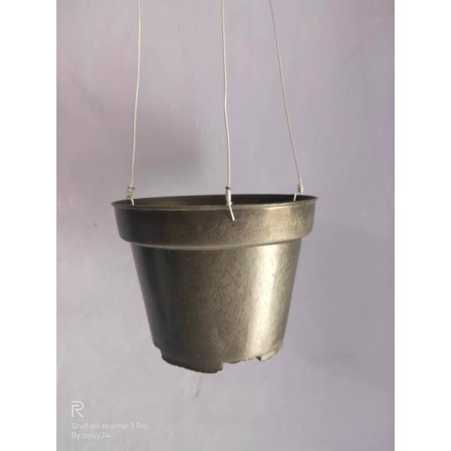 PROMO!! 6 pot gantung - pot plastik - pot gantung - tanaman gantung - pot plastik hitam