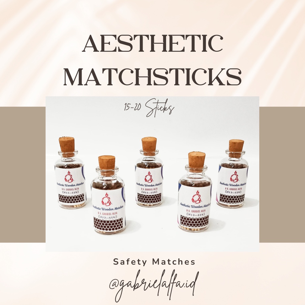 [Custom] Gabriel Alfa Aesthetic Wooden Matches in bottle Korek Api Kayu Aesthetic Korek kayu dalam b
