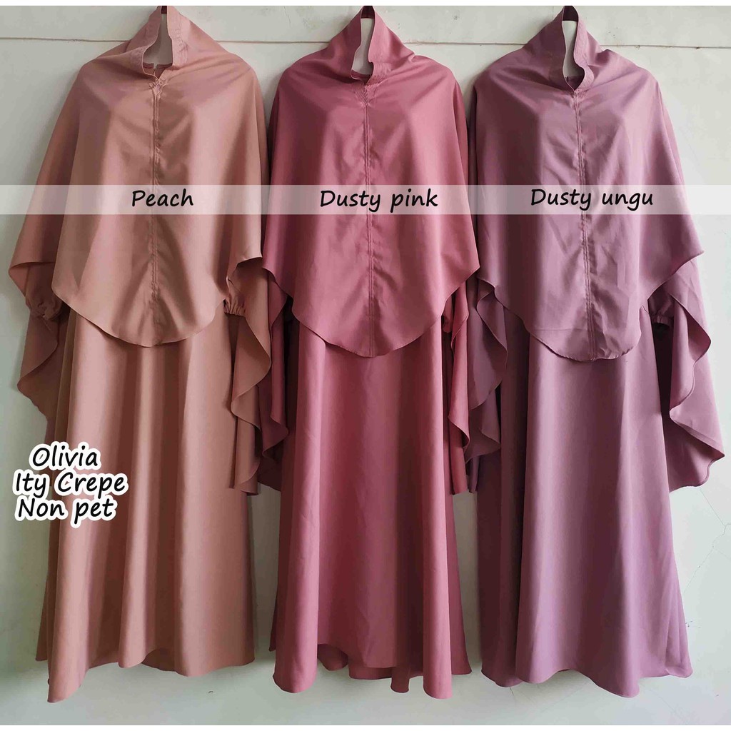 Syar'i Set Olivia Ity Crepe / Gamis Set Hijab Polos