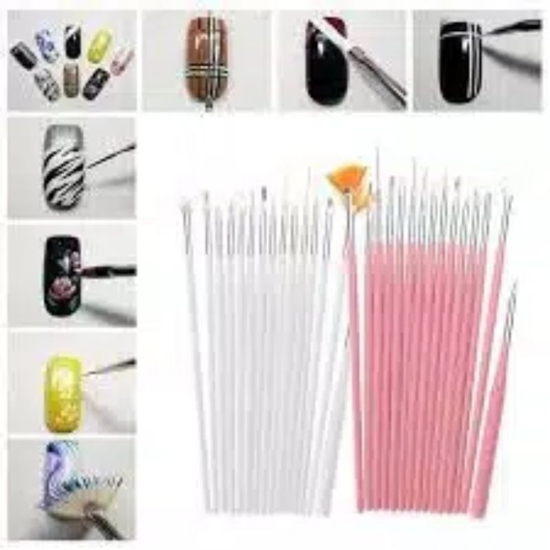 NAIL ART SET BRUSH KUAS NAIL ART DRAWING KUAS MENGGAMBAR KUKU 1 SET NAIL BRUSH