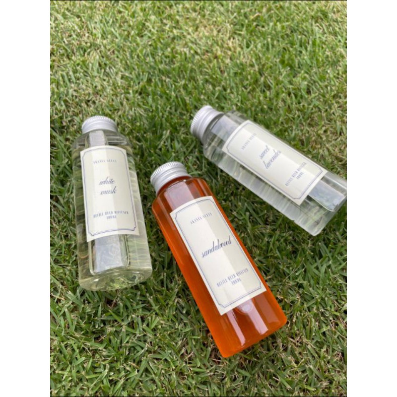 akasia scent REFILL 100ml Reed Diffuser WHITE MUSK SANDALWOOD SWEET LAVENDER SOOTHING YLANG SAKURA-1