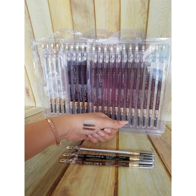 (PER BOX BISA MIX)IMPLORA PENSIL ALIS  / PENSIL ALIS LOKAL BPOM [ hitam, coklat, silver]