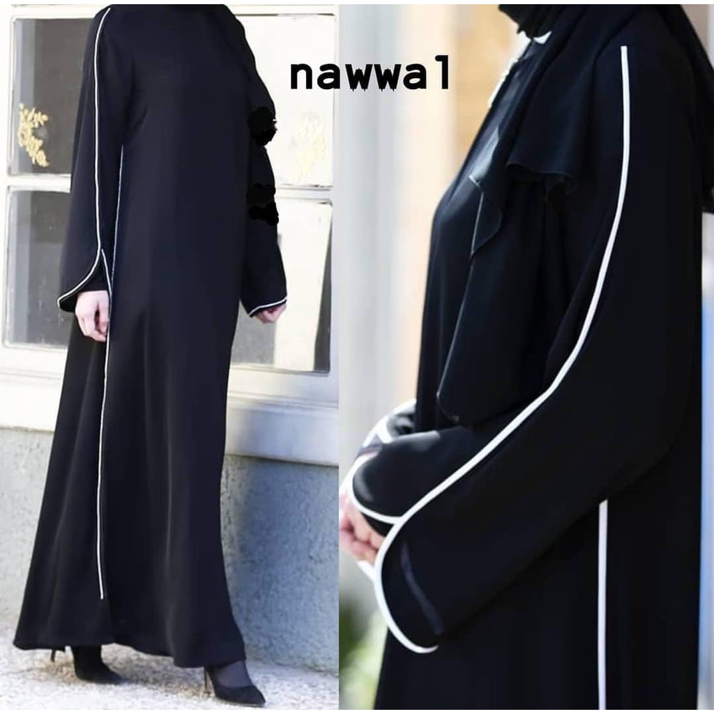 New Exclusive Abaya Gamis Hitam Saudi Fashion Muslim Arab Syari Zephy Turky Umroh Dubai Nawwa