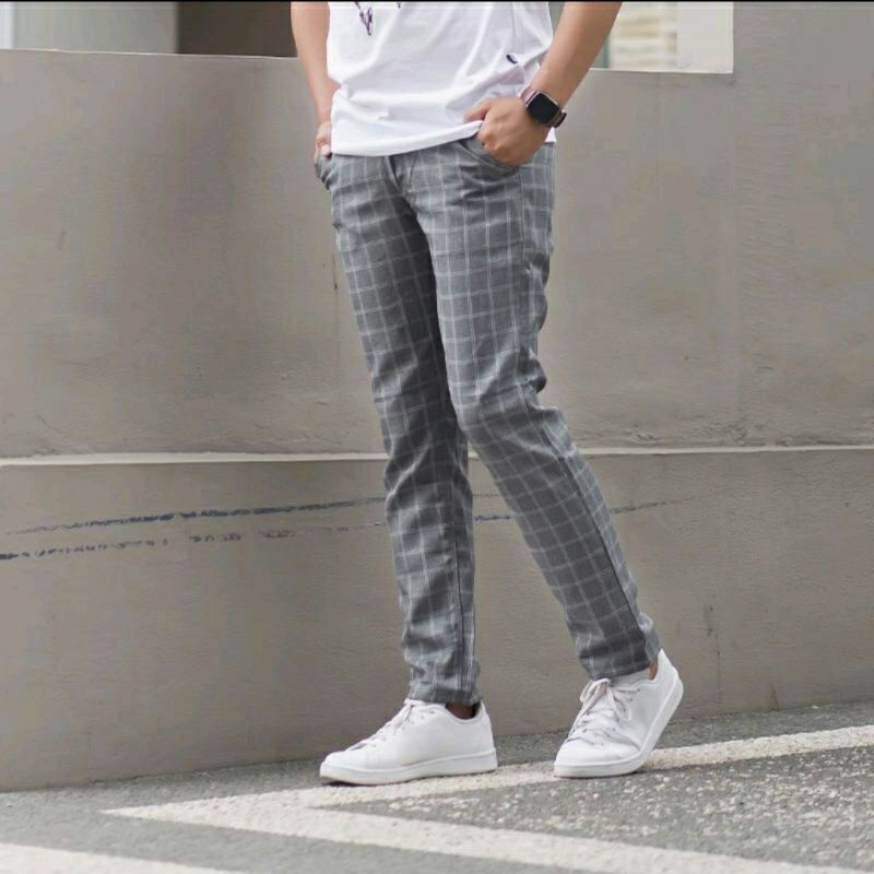 CELANA TARTAN PRIA PREMIUM CELANA CHINO TARTAN DICKIES CELANA KOTAK