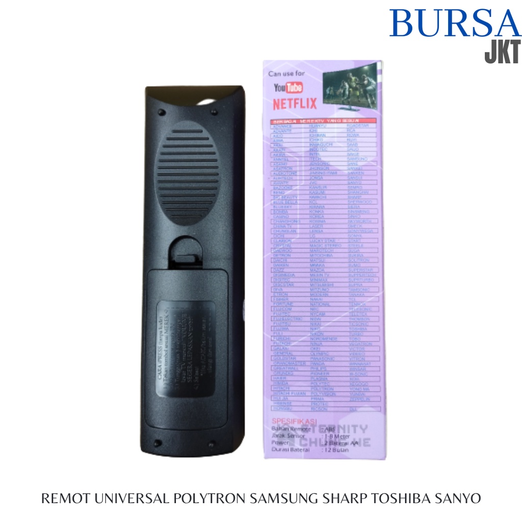 REMOTE TV UNIVERSAL YOUTUBE NETFLIX POLYTRON SAMSUNG TOSHIBA LG TCL TANPA PROGRAM UTUBE 240
