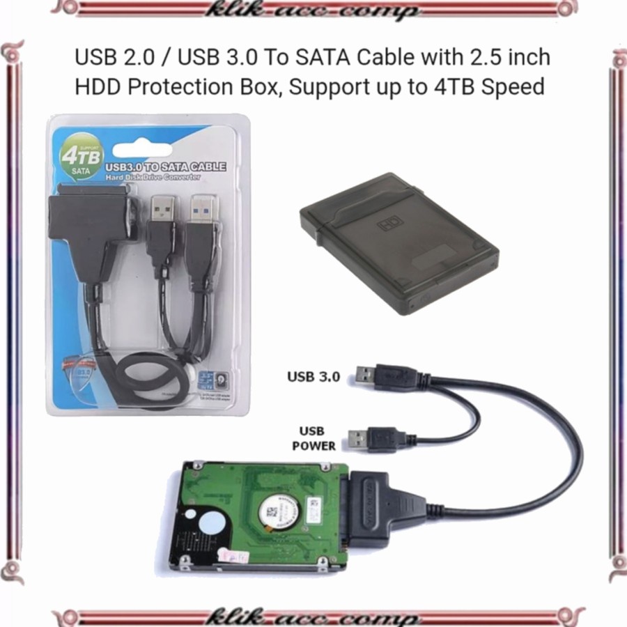 Adapter Converter Hard Disk SATA to USB3.0/ untuk HDD 2.5Inch SSD Converter USB