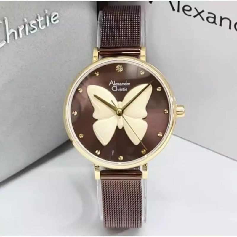 Jam Tangan Wanita Alexandre Christie 2850 AC2850 AC 2850 Black Original Garansi