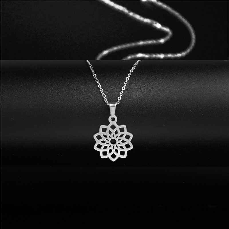 Fashion ornamen hipster Lotus kalung trendi wanita bunga liontin stylish klavikula kalung