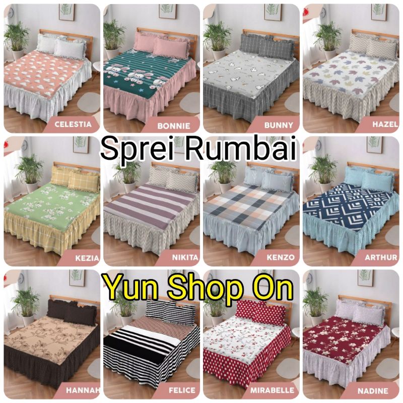 1kg Uk 160 /180 Sprei sprey RUMBAI Kintakun Dluxe BONNIE BUNNY CACTUS AURELIA ARTHUR KEZIA HAZEL EVA
