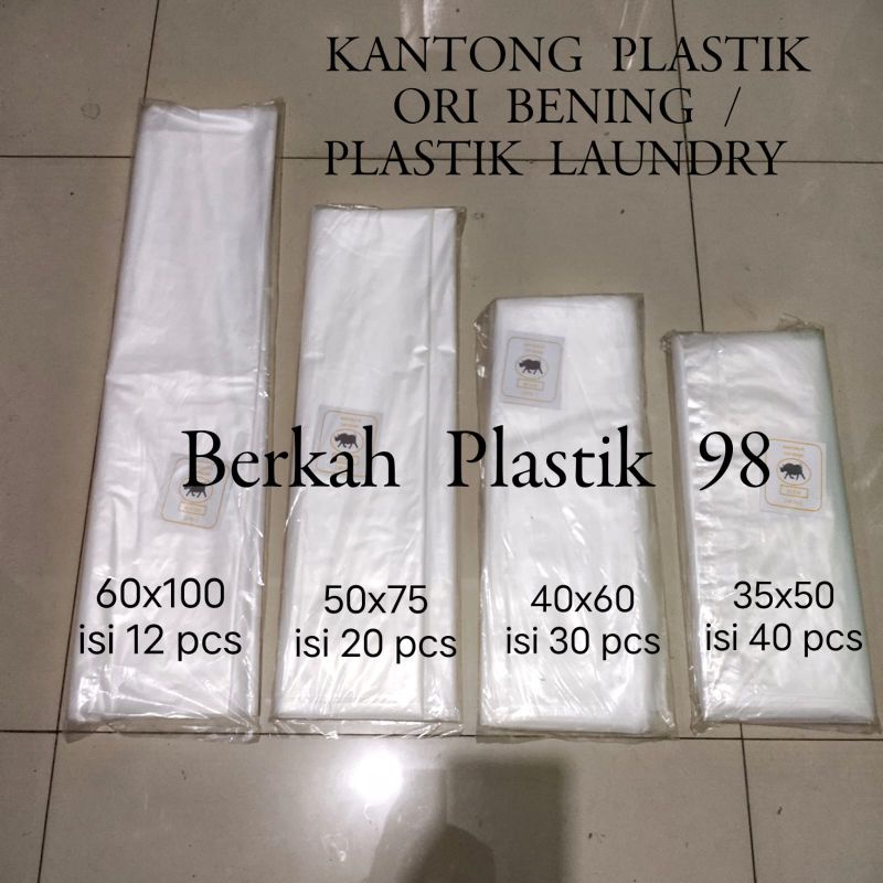 PLASTIK PE ORI UK 60x100-50x75-40x60-35x50,KANTONG PLASTIK PE BENING, PLASTIK PE