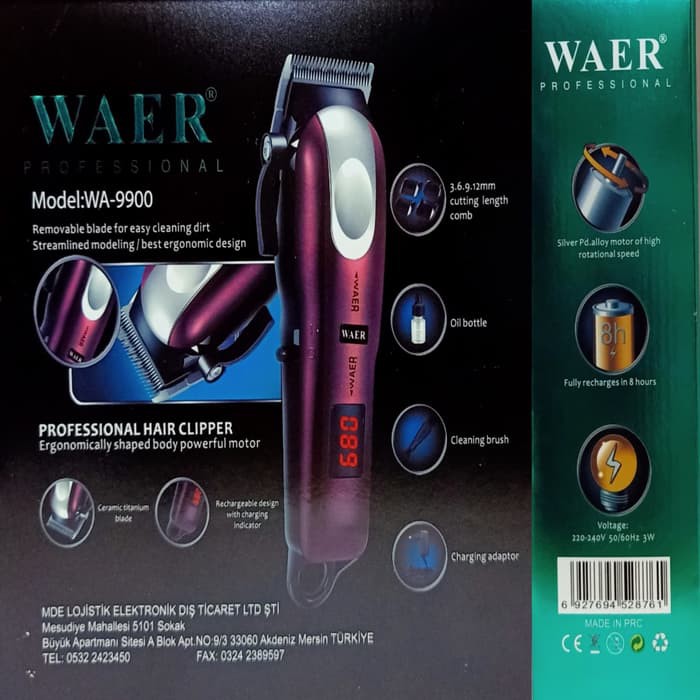 ALAT CUKUR RAMBUT HAIR CLIPPER CAS CHARGE WAER WA-9900