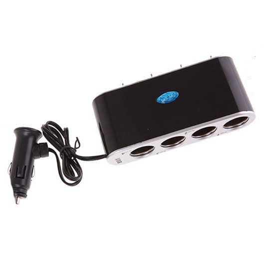 ON/OFF Mode 4 Extension Pemantik Rokok Colokan Socket 12V/24V Car Cigarette Lighter USB Power