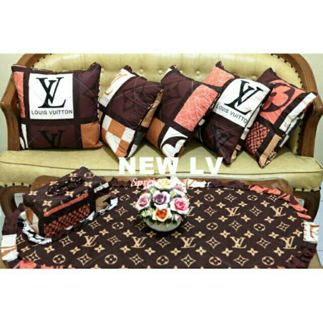 Set SBK (Sarung Bantal Kursi Sofa) Motif LV Series