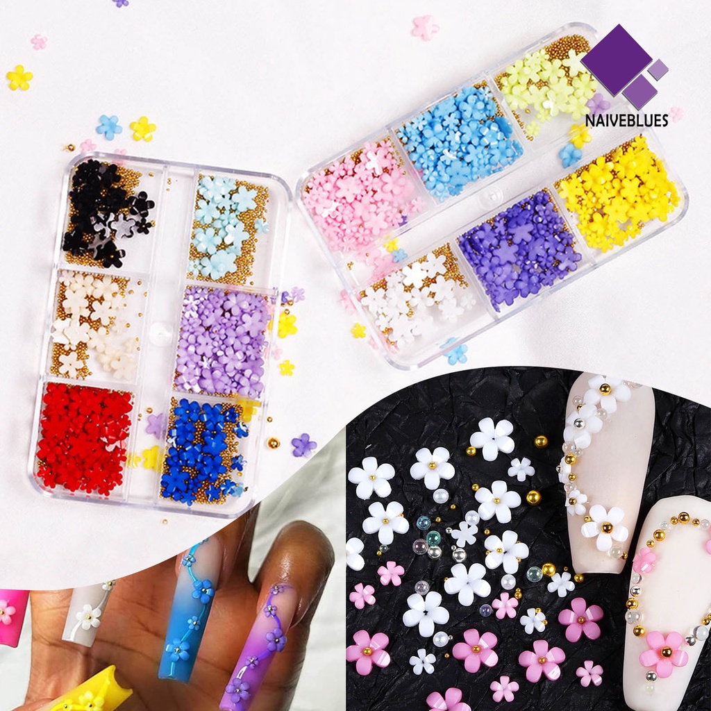 Ornamen Bunga 3D Untuk Dekorasi Nail Art Charms