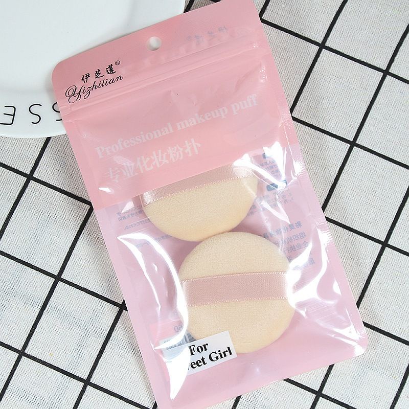 Spon Bedak Tebal 1Set Puff Sponge - Spon Bedak Foundation Cushion Satuan Lembut - Spon Puff Sponge Satuan Box