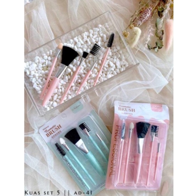 PA KUAS MAKE UP SET MIKA ISI 5 Kuas MakeUp Set Cosmetic Make Up Brush Kuas Kosmetik AK085