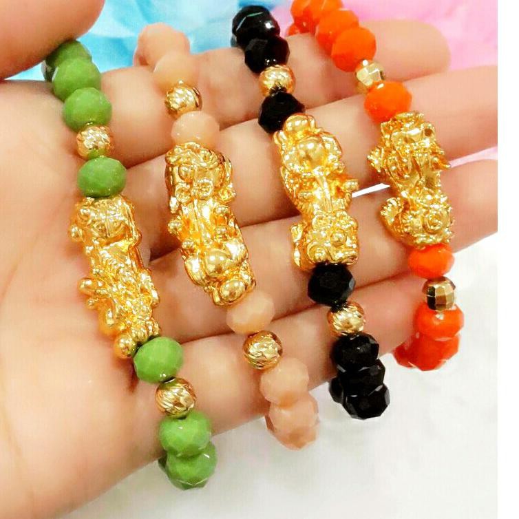 Unikkk Gelang Naga Emas Kristal XUPING Perhiasan Lapis Emas | Gelang Keberuntungan Pixiu Naga .,.