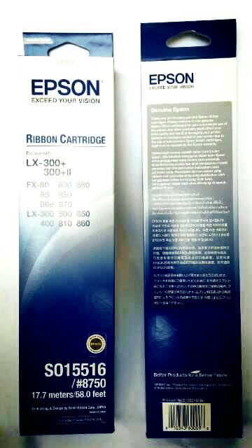 Ribbon/Pita Cartridge 8750 Black ∬ Katrid Epson 15516 Original Hitam ♗ L0 SM Q1