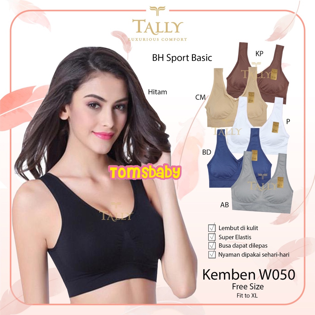 TALLY (1pcs) Sport Bra Kemben W050 Busa Tipis Bahan Rajut CUP B