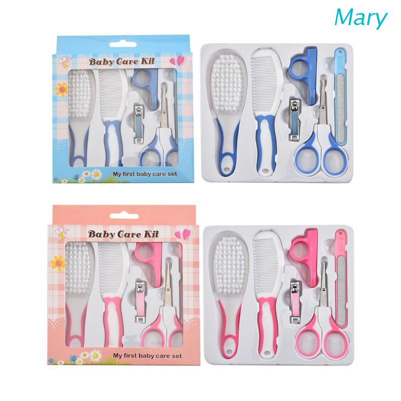 Mary 6pcs / Set Sisir + Sikat + Gunting Kuku + Gunting Kuku + Sisir Untuk Bayi Newborn