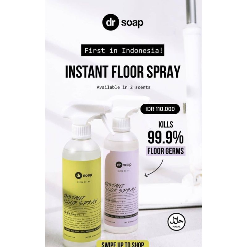 Dr soap Instant Floor Spray 500ml Dijom Mauve - Dr. Soap Cairan Pel