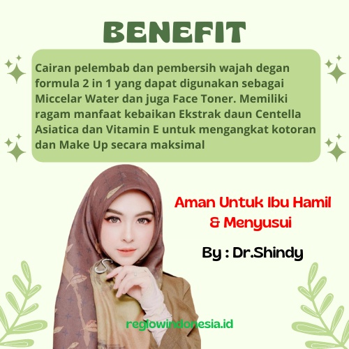 Reglow Glowing Skin Treatment 2 in 1 Toner & Micellar Water Cairan Pembersih & Pelembab Wajah / Skincare Anti Aging Perawatan Kecantikan Pengencang & Pemutih Wajah Glowing Bpom Halal Aman Murah 100% Original-2