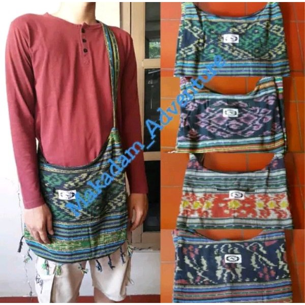 Jual tas selempang etnik tenun kain rajut lombok terbaik