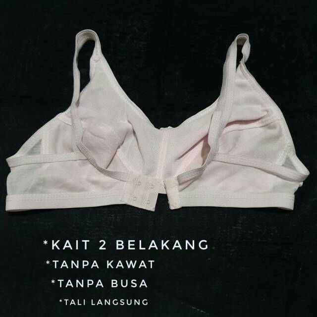 Bra Bh Wanita Tanpa Kawat Tanpa Busa Size 40 42 Murah Berkualitas Cream Abu Hitam