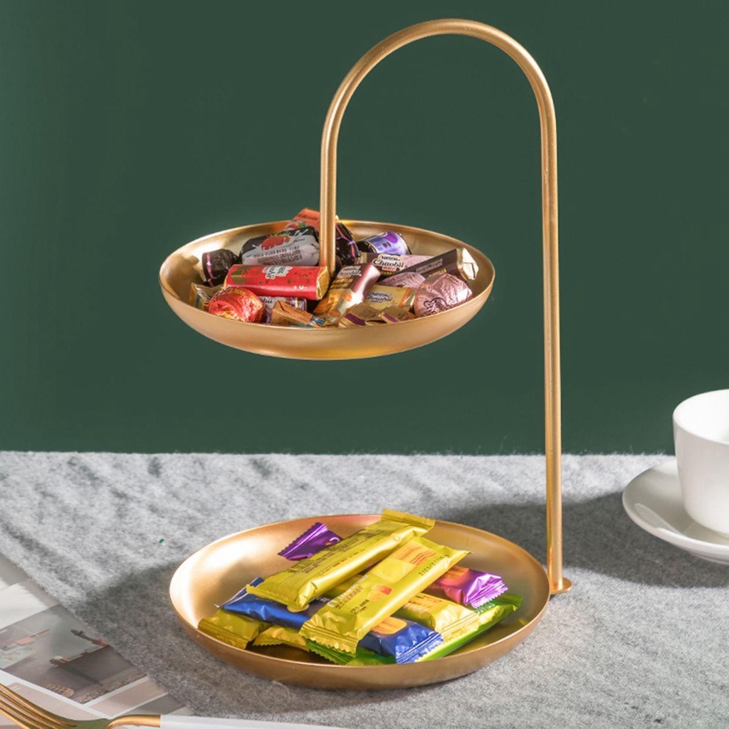 [Elegan] Nampan Penyimpanan Buah Pesta Dapur Pernikahan Dekorasi Perhiasan Menarik Organizer Metal Dessert Shelf