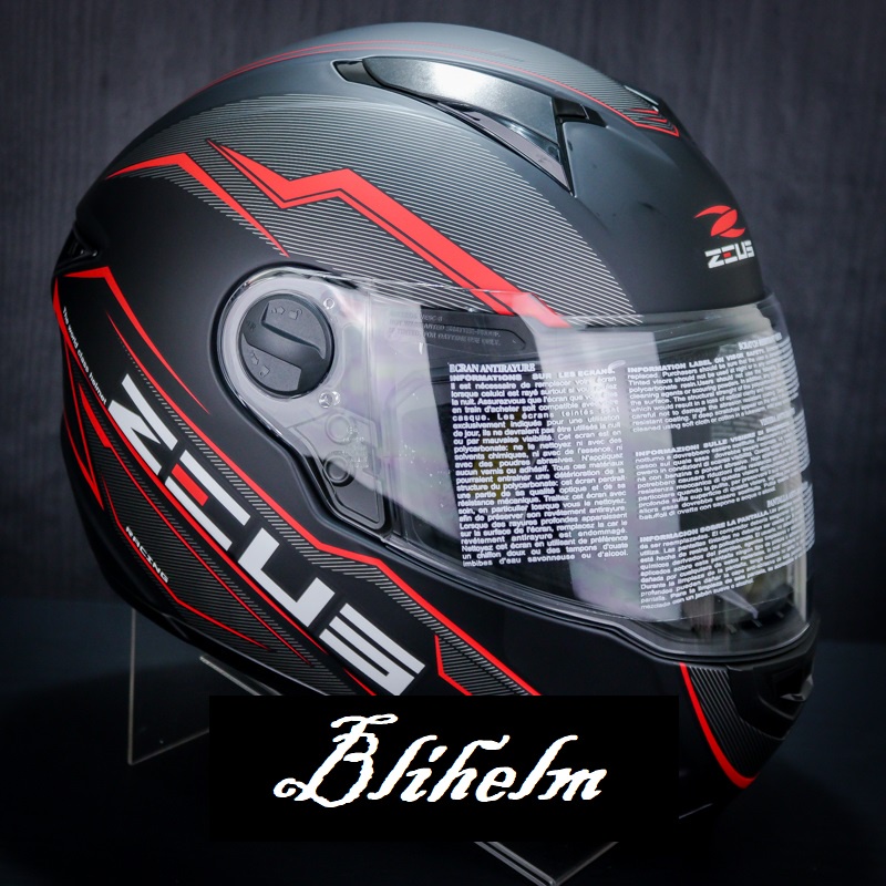 HELM ZEUS ZS 811 BLACK DOFF AL12 BLACK RED | ZS-811 FULL FACE HELMET | ZS811 FREE DARK VISOR-4