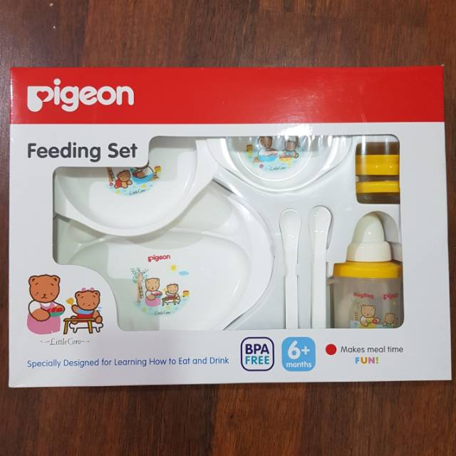 SALE JUAL MURAH PIGEON FEEDING SET WITH TRAINING CUP / 1 set alat makan bayi dengan gelas minum