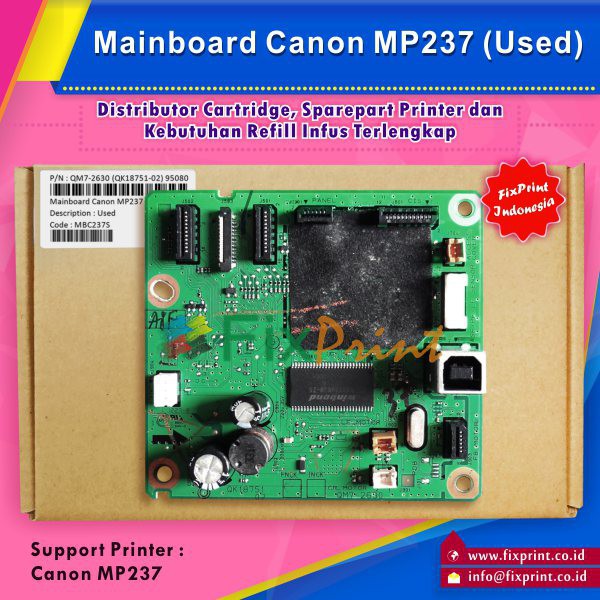 Mainboard Printer Canon MP237 Board Motherboard Pixma MP237 MP 237 Bekas Bergaransi 30 Hari