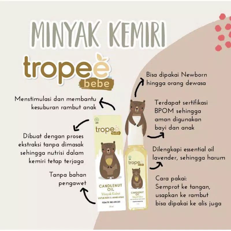 tropee candlenut oil ( minyak kukui ) 100ml