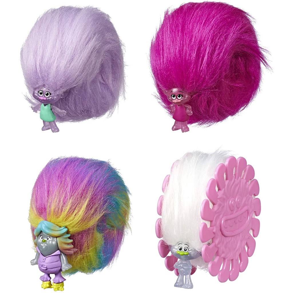 Trolls Hair Huggers Glitter Pack mainan anak troll hair hugger