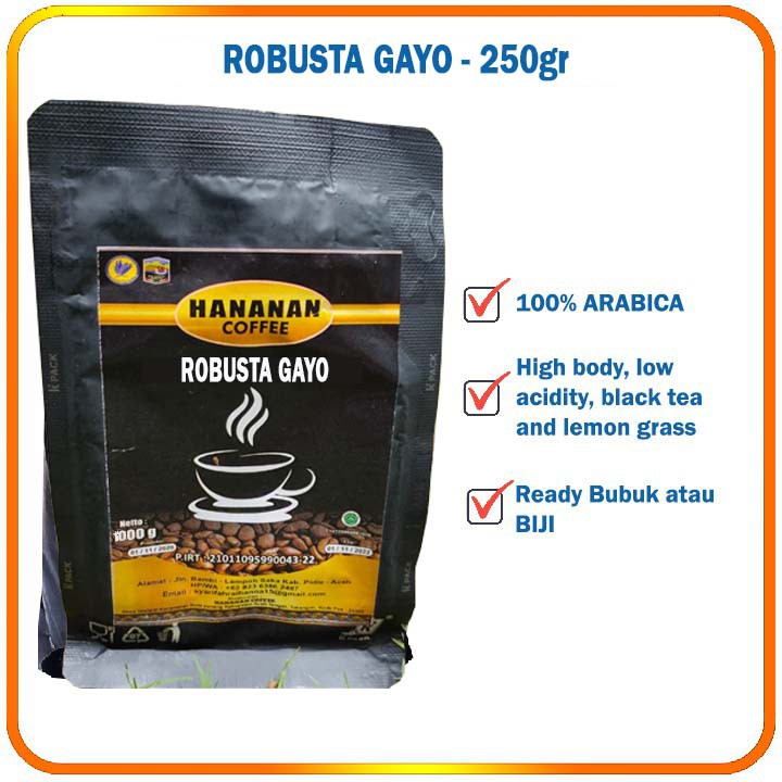

KOPI ROBUSTA GAYO 250gr minuman kopi gayo arabika bubuk instan