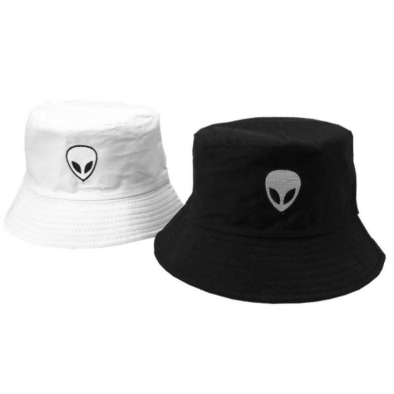 Topi Bucket Hat Bordir Alien/Bucket Bordir Fisherman Alien