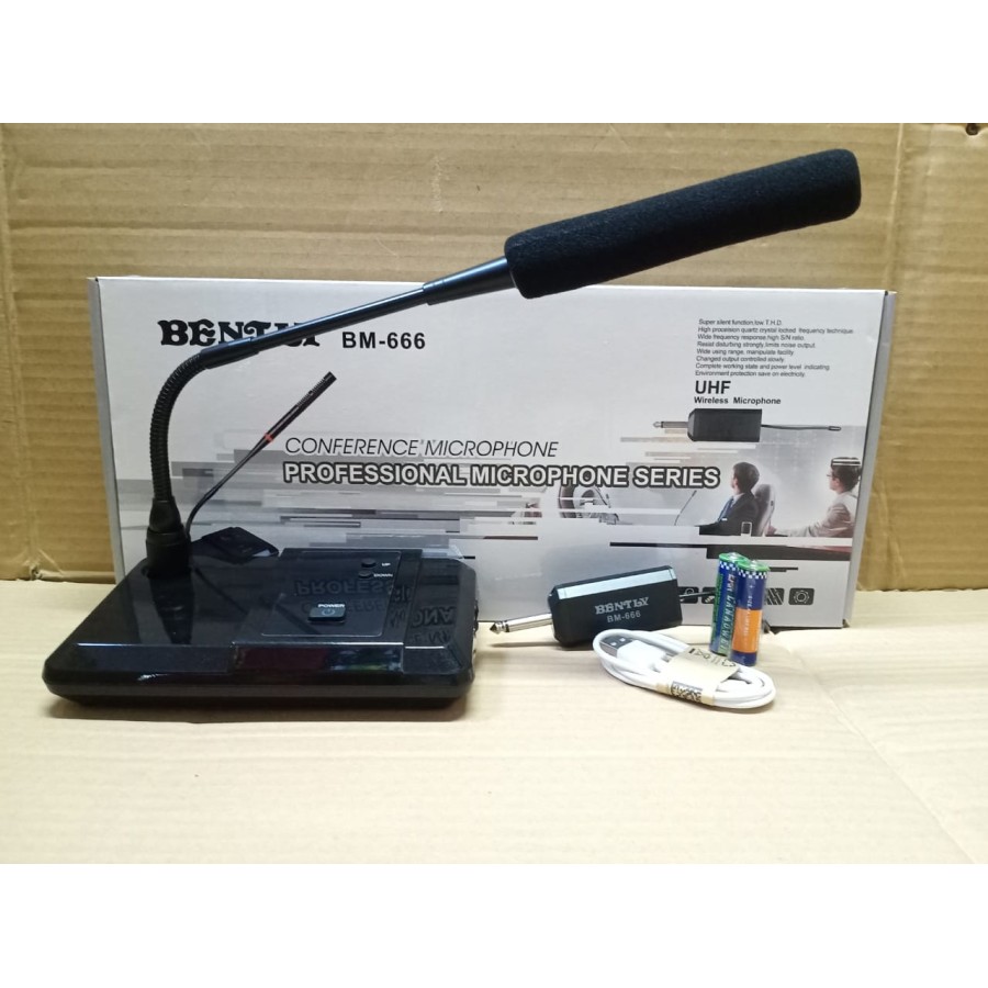 MIC MEJA WIRELESS BENTLY BM-666 UHF CONFERENCE MICROPHONE BM 666