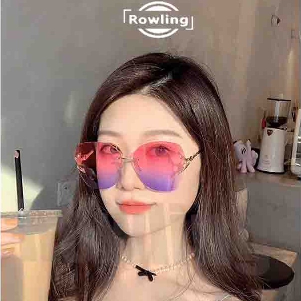 rowling(ka-137)Kacamata  Hitam Terbaru Wanita No Frame Titanium  Style Kacamata Fashion Murah/Kacamata Sunglasses Import Wanita Kacamata Fashion