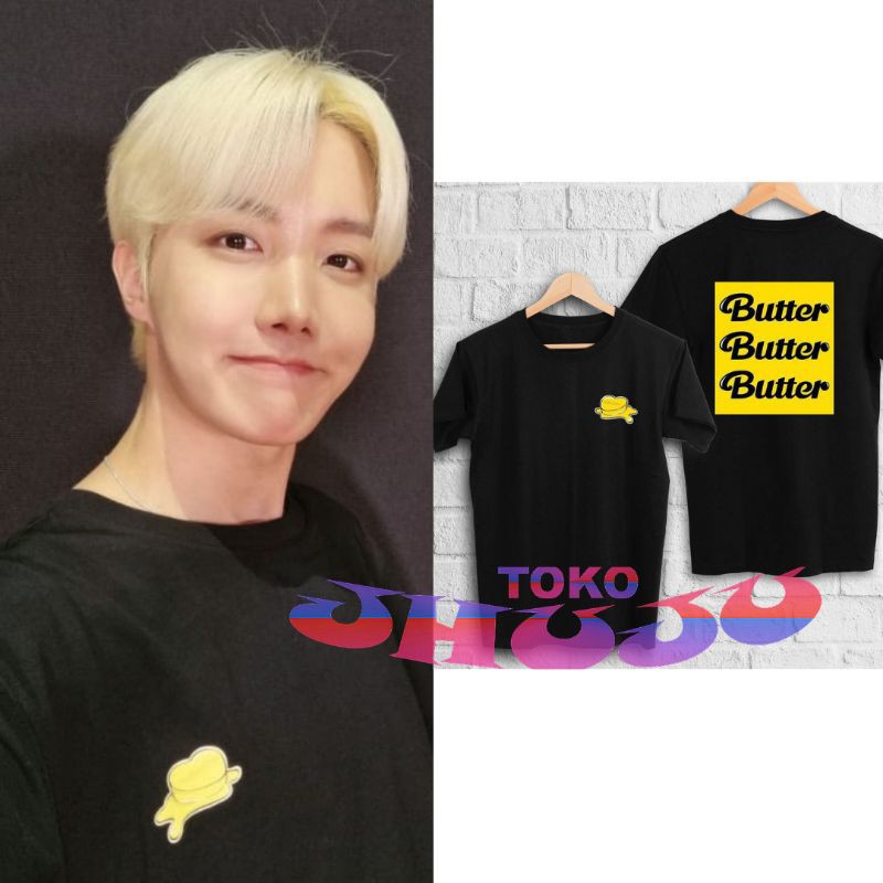 Kaos T shirt BTS Butter logo + Sablon belakangan besar