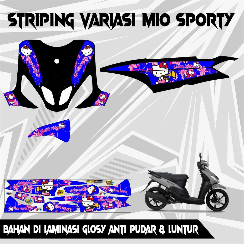 STRIPING VARIASI MIO SPORTY KARAKTER HELLO KITTY