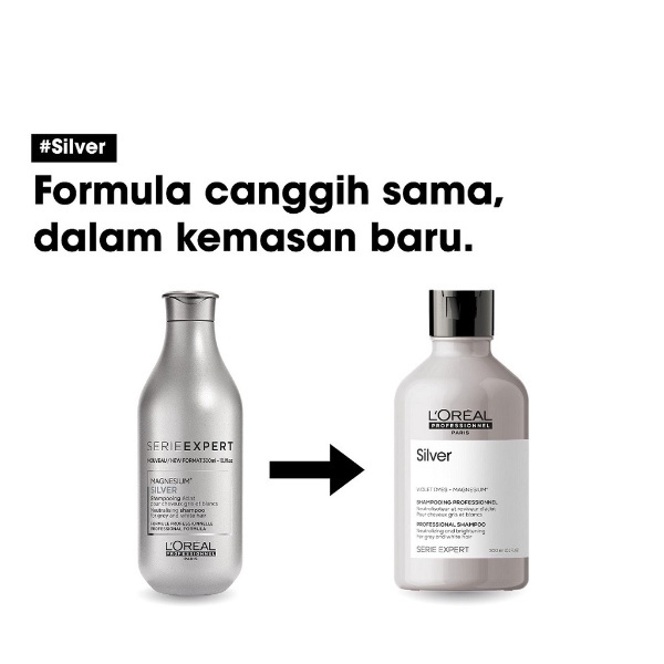 LOREAL Serie Expert Advance Silver Shampoo - Shampo Pelembut Perawatan Warna Rambut Diwarnai 300 ml