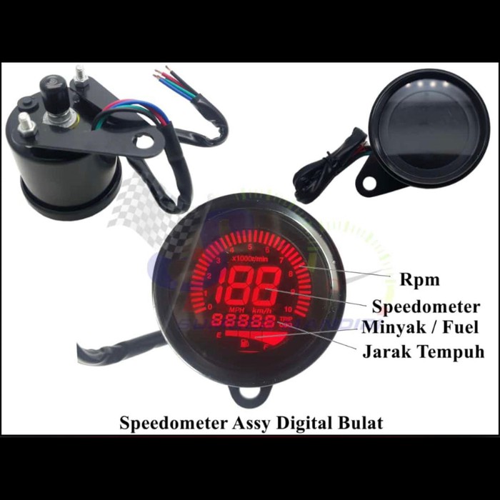 speedometer spido meter digital bulat kecil