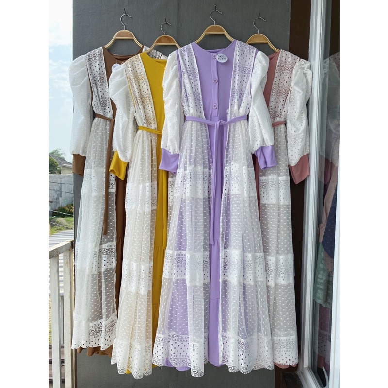 Michelle Maxi, dress mewah, gamis tile papermea, dress import, gamis lebaran, dress pesta gamis kond