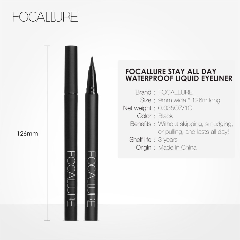 FOCALLURE 3-pcs Eye makeup set (Eyebrow Cream+ brush/ Eyeliner pen/ Mascara)