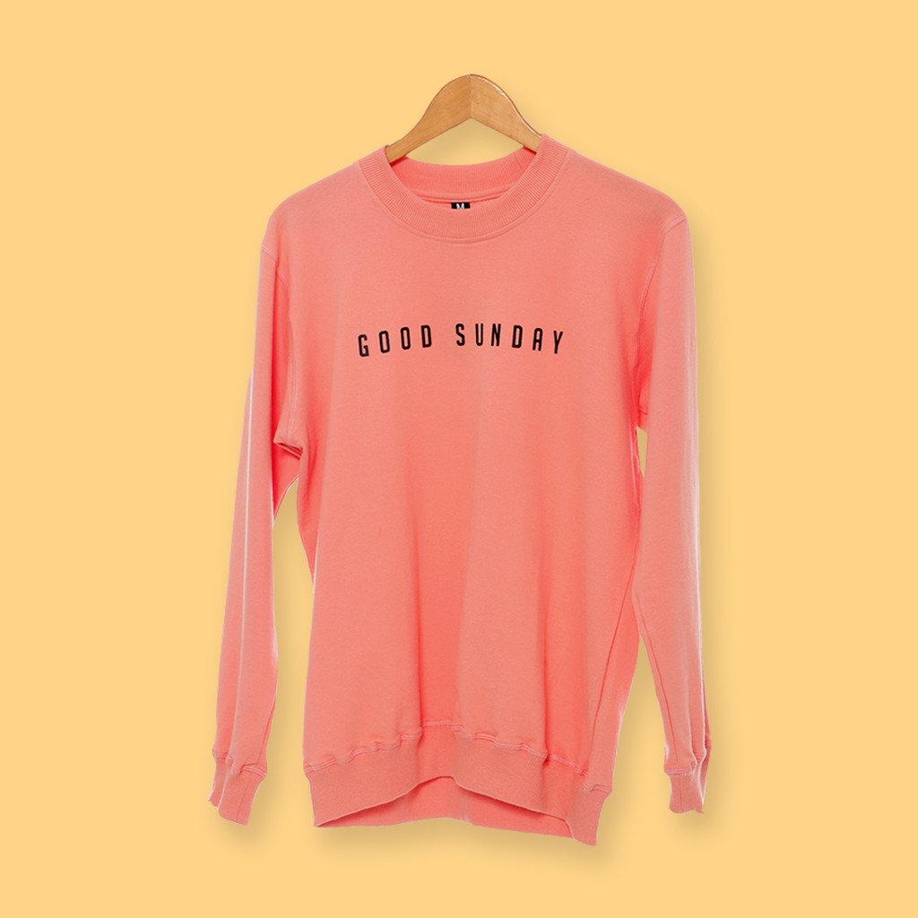 Good Sunday Sweatshirt Pink Rose Typo Series