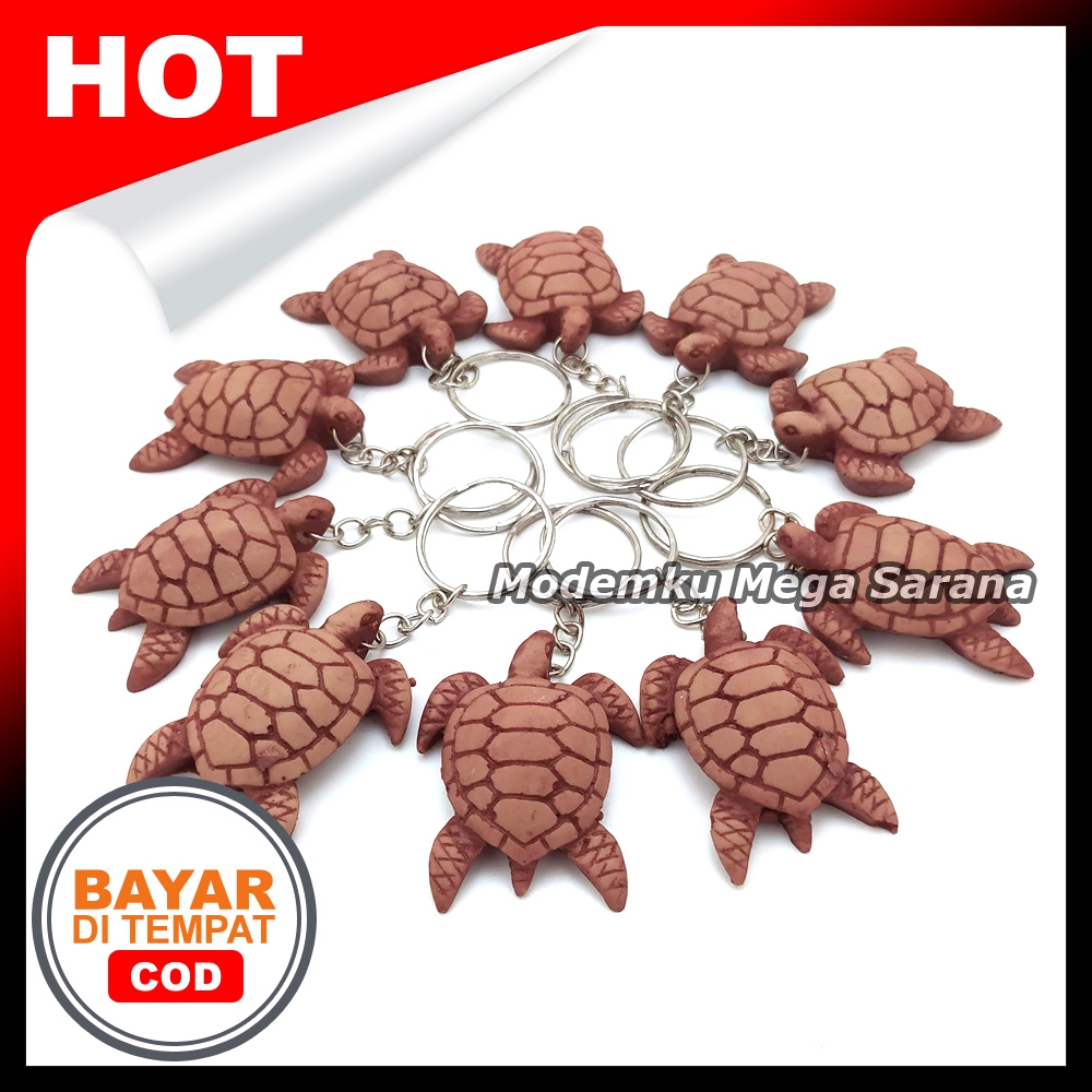 Paket isi 10 pcs - Gantungan Kunci Miniatur Kura Kura dari Fiberglass
