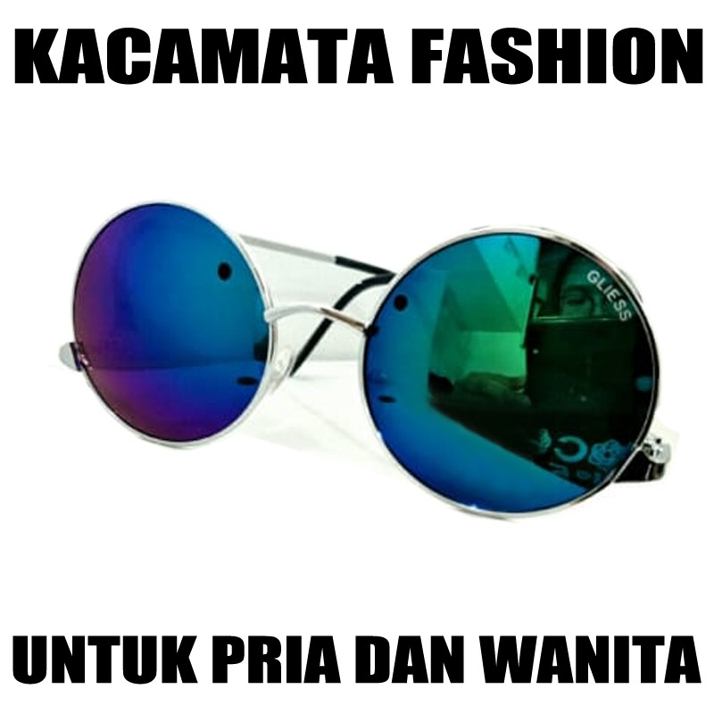 Kacamata Hitam Bulat Pria Wanita Fashion Unisex Korean Sytle Kaca Mata Gaya Ala Korea Terlaris