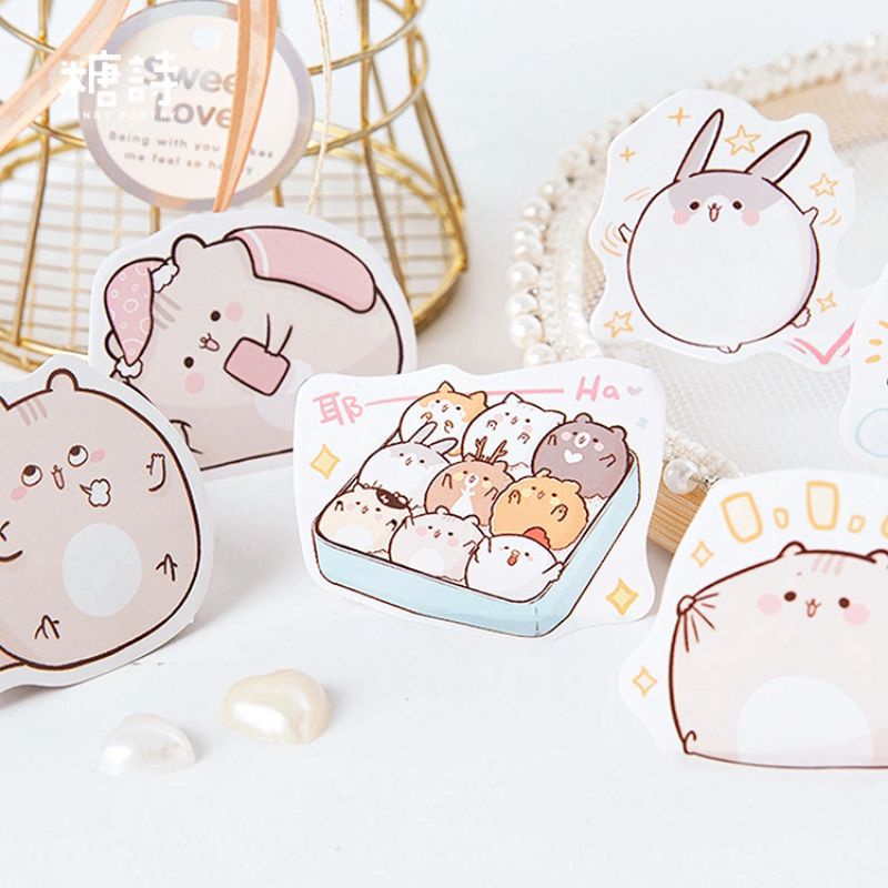 

hamster sticker 15pc fat stiker hamster cute deco journal scrapbook gift