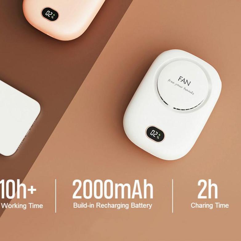Paling Diminati 2000mah Kapasitas Besar Kipas Angin Mini Portable Model Gantung Leher Charge Usb Tam